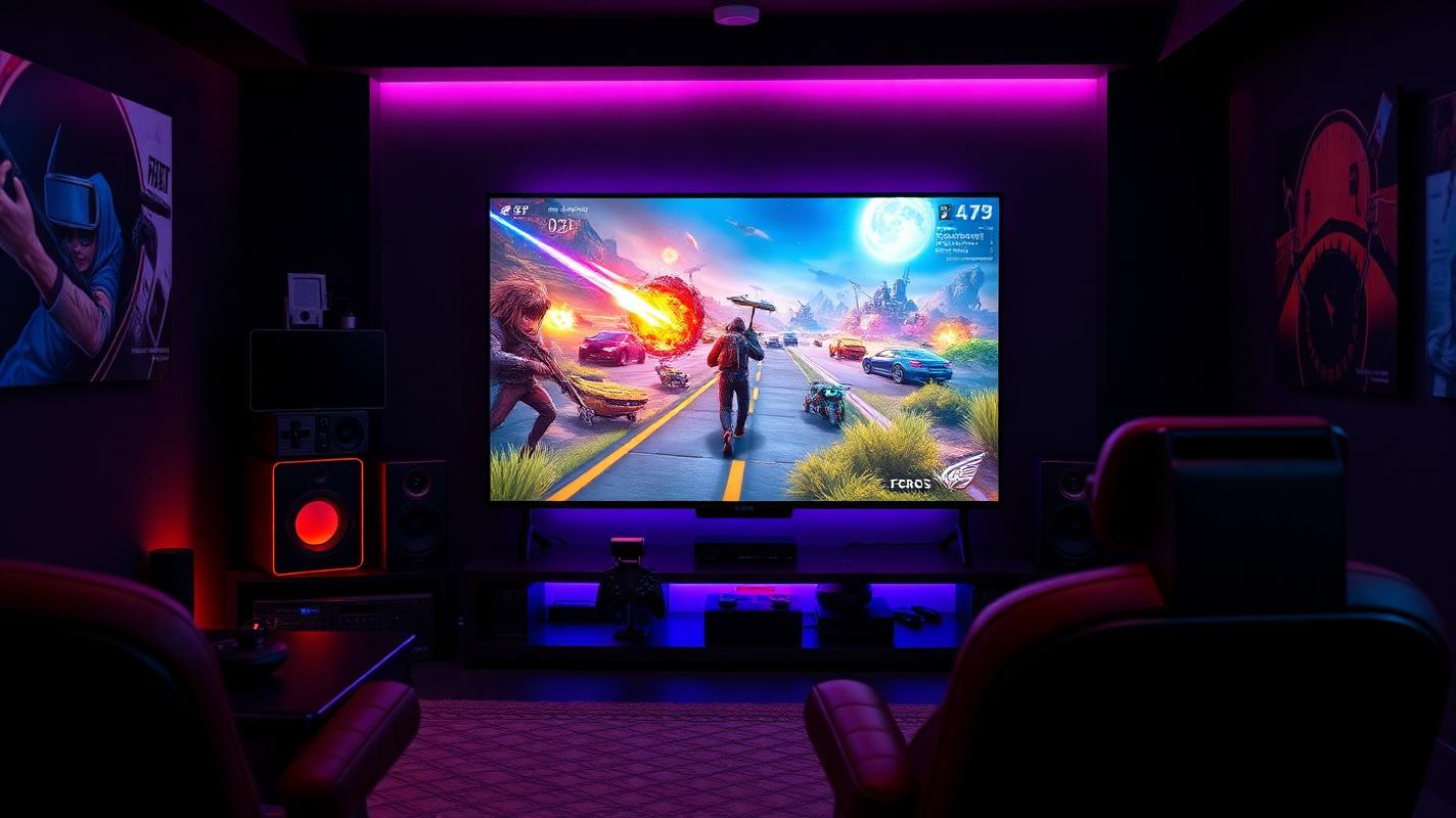 Gaming setup met OLED TV en console voor optimale gaming ervaring